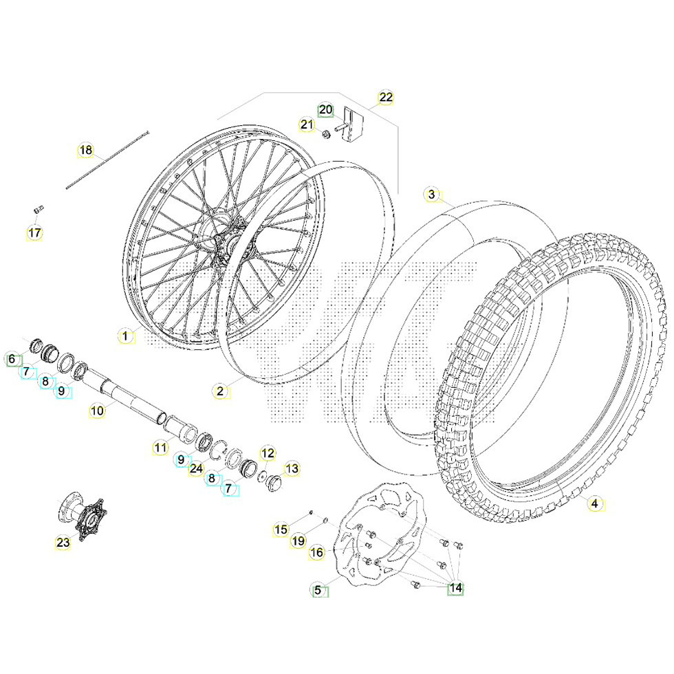 Beta RR300 2T Racing 16 Vorderrad Ersatzteile